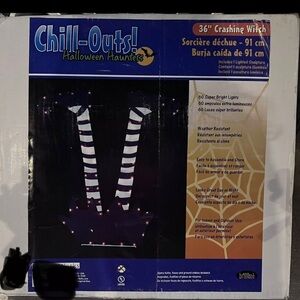 Crashing Witch Halloween Lighted Decoration 36" Product Works